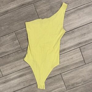 Yellow One-Shoulder Bodysuit